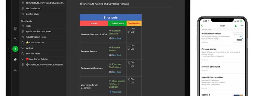 Apple Shortcuts application on iPad